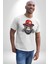 Kırmızı Şapkalı Gözlüklü Maymun Kadın Erkek Unisex Beyaz Organik Baskılı T-Shirt Penye Yüksek Kalite 4