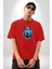 Su Aygırı Hipopotamo Renkli Pamuklu Bisiklet Yaka Kadın Erkek Oversize Boyfriend Dijital Baskılı Kırmızı T-Shirt 1