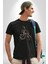 Kask Motorsiklet Dünya Turu Kadın Erkek Unisex Siyah Organik Baskılı T-Shirt Penye Yüksek Kalite 1