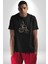 Kask Motorsiklet Dünya Turu Kadın Erkek Unisex Siyah Organik Baskılı T-Shirt Penye Yüksek Kalite 3