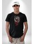 Siyah ve Kırmızı Yılan Kadın Erkek Unisex Siyah Organik Baskılı T-Shirt Penye Yüksek Kalite 4