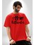 Köpek Sevgisi Rottweiler Pamuklu Bisiklet Yaka Kadın Erkek Oversize Boyfriend Dijital Baskılı Kırmızı T-Shirt 5