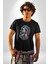 Deniz Kızı Deniz Yıldızı Mavi Saçlı Kadın Erkek Unisex Siyah Organik Baskılı T-Shirt Penye Yüksek Kalite 3