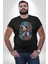 Deniz Kızı Deniz Yıldızı Mavi Saçlı Kadın Erkek Unisex Siyah Organik Baskılı T-Shirt Penye Yüksek Kalite 5