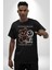 Yükseliş Için Kendin Ol Pamuklu Bisiklet Yaka Kadın Erkek Oversize Boyfriend Dijital Baskılı Siyah T-Shirt 5