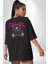Serin ve Mutlu Kal Siyah Oversize Kadın Erkek Ön ve Sırt Baskılı T-Shirt 5
