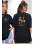Iş Insanı Yorkshire Zamanda Yolculuk Siyah Oversize Kadın Erkek Ön ve Sırt Baskılı T-Shirt 1