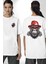 Çiçekli Goril Doğa Beyaz Oversize Kadın Erkek Ön ve Sırt Baskılı T-Shirt 1