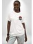 Çiçekli Goril Doğa Beyaz Oversize Kadın Erkek Ön ve Sırt Baskılı T-Shirt 5
