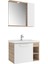 Mare 80 cm Beyaz-Meşe Banyo Dolabı Takımı 1
