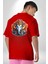 Hindu Fil Bereket Tanrısı Kırmızı Oversize Kadın Erkek Ön ve Sırt Baskılı T-Shirt 4