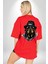 Mafya Rottweiler Kırmızı Oversize Kadın Erkek Ön ve Sırt Baskılı T-Shirt 2