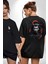 Asyalı Japon Samuray Savaşcı Siyah Oversize Kadın Erkek Ön ve Sırt Baskılı T-Shirt 1