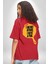 Ben Korkmuyorum Çünkü Tavam Var Kırmızı Oversize Kadın Erkek Ön ve Sırt Baskılı T-Shirt 1