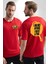 Ben Korkmuyorum Çünkü Tavam Var Kırmızı Oversize Kadın Erkek Ön ve Sırt Baskılı T-Shirt 2