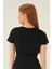 4167A Kısa Kol Çıma Detay Bluz Siyah 4