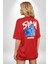 Birlikte Kal Kırmızı Oversize Kadın Erkek Ön ve Sırt Baskılı T-Shirt 1