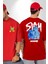 Birlikte Kal Kırmızı Oversize Kadın Erkek Ön ve Sırt Baskılı T-Shirt 2