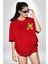 Birlikte Kal Kırmızı Oversize Kadın Erkek Ön ve Sırt Baskılı T-Shirt 3