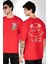 Sadece Yaşamak Kırmızı Oversize Kadın Erkek Ön ve Sırt Baskılı T-Shirt 1