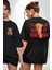 Bunu Alabilirsin Çantadan Çıkan Ayı Siyah Oversize Kadın Erkek Ön ve Sırt Baskılı T-Shirt 1