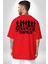 Stranger Things Kırmızı Oversize Kadın Erkek Ön ve Sırt Baskılı T-Shirt 1