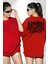 Stranger Things Kırmızı Oversize Kadın Erkek Ön ve Sırt Baskılı T-Shirt 2