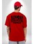 Stranger Things Kırmızı Oversize Kadın Erkek Ön ve Sırt Baskılı T-Shirt 4