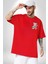 Dışarı Çık ve Oynayalım Teddy Kırmızı Oversize Kadın Erkek Ön ve Sırt Baskılı T-Shirt 5