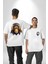 Kulaklık Ayı Panda Beyaz Oversize Kadın Erkek Ön ve Sırt Baskılı T-Shirt 1
