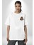 Kulaklık Ayı Panda Beyaz Oversize Kadın Erkek Ön ve Sırt Baskılı T-Shirt 3