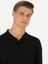 Erkek Siyah Slim Fit Polo Yaka Basic Triko Kazak 50270169-VR046 2