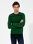 Erkek Haki Slim Fit Bisiklet Yaka Triko Kazak 50258829-VR027 1