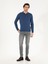 Erkek İndigo Slim Fit Pamuk Karışımlı Polo Yaka Basic Triko Kazak 50257384-VR028 4