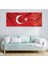 Saatli Al Bayrak Cam Tablo 3