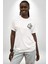 Ay Yıldız Dudak Bulut Dövme Beyaz Oversize Kadın Erkek Ön ve Sırt Baskılı T-Shirt 3