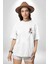Kobe Braynt Anısı Moderb Tasarım Beyaz Oversize Kadın Erkek Ön ve Sırt Baskılı T-Shirt 3