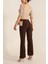 Kadın Çimalı Likralı Yüksek Bel Ispanyol Paça Pantolon 4