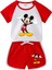 Neşeli Bebeklerimiz Fare Baskılı Kısa Kollu Erkek Penye Şortlu Takım Kırmızı 1