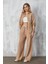 Camel Aksesuarlı Oversize Keten Gömlek 27079 1