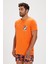 Francis Turuncu Baskılı Erkek Tişört 3