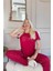 Bordo Magic Desenli Bambu Kısa Kol Kadın Pijama Takımı 2