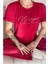 Bordo Magic Desenli Bambu Kısa Kol Kadın Pijama Takımı 5