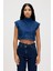 Veronica Indigo Mavi Kadın Denim Crop 1