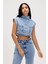 Veronica Blue Kadın Denim Crop 1
