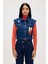 Joanne İndigo Kadın Denim Yelek 2