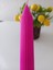 5'li Pembe Fuşya Şamdan Mumu 1. Kalite Doğal Kokulu Uzun Çubuk Konik Mum Dekoratif 3