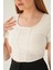 4166A Kayık Yaka Bluz Ekru 2