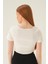4166A Kayık Yaka Bluz Ekru 4