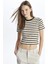Xsıde Bisiklet Yaka Çizgili Kısa Kollu Kadın Crop 2